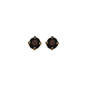 Inverness 81C - 24KT CZ Earrings 3MM GARNET TIFFANY JANUARY | Absolute Beauty Source