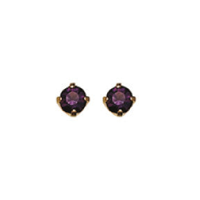 Inverness 82C - 24KT CZ Earrings 3MM AMETHYST TIFFANY FEBRUARY | Absolute Beauty Source