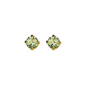 Inverness 88C - 24KT CZ Earrings 3MM PERIDOT TIFFANY AUGUST | Absolute Beauty Source