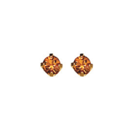 Inverness 91C - 24KT CZ Earrings 3MM TOPAZ TIFFANY NOVEMBER | Absolute Beauty Source