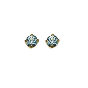 Inverness 83C - 24KT CZ Earrings 3MM AQUAMARINE TIFFANY MARCH | Absolute Beauty Source