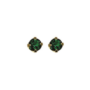 Inverness 85C - 24KT CZ Earrings 3MM EMERALD TIFFANY MAY | Absolute Beauty Source