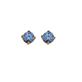 Inverness 89C - 24KT CZ Earrings 3MM SAPPHIRE TIFFANY SEPTEMBER | Absolute Beauty Source