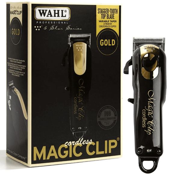 Wahl Professional 5 Star Magic Clip Cordless/Corded Clipper - LIMITED EDITION Black & Gold 56424 - Lithium Ion Battery